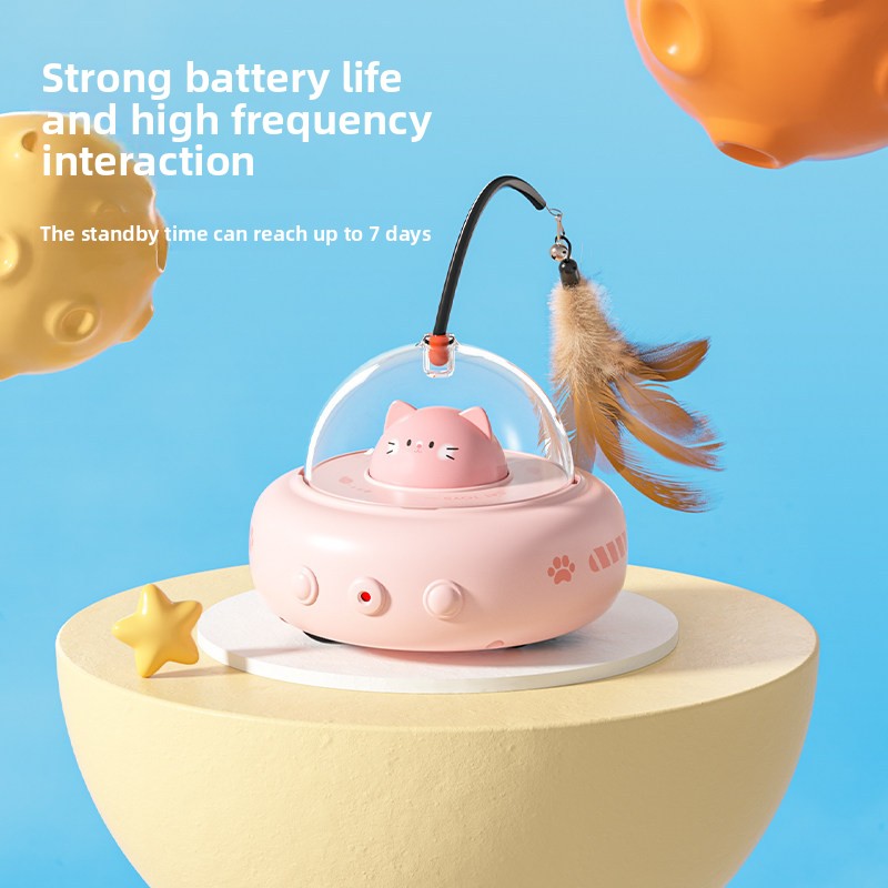 Automatic Smart Electric Cat Toy with Laser and Feather