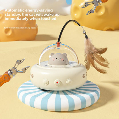 Automatic Smart Electric Cat Toy with Laser and Feather