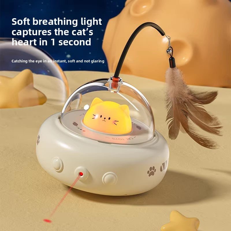 Automatic Smart Electric Cat Toy with Laser and Feather